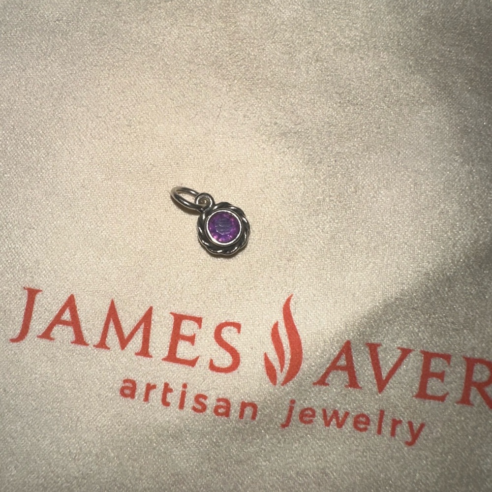 RARE. RETIRED. James Avery Remembrance Silver Pendant with Amethyst Stone